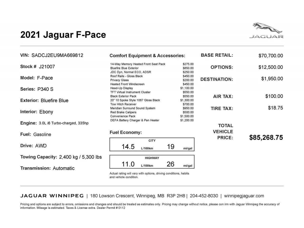 2021 Jaguar F-Pace S-1
